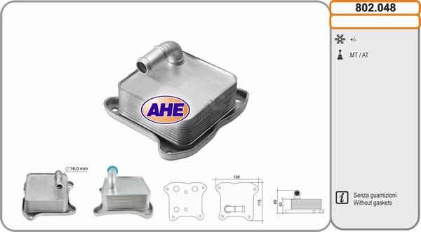 AHE 802.048 - Radiatore olio, Olio motore www.autoricambi360.it
