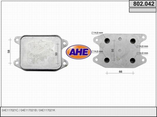 AHE 802.042 - Radiatore olio, Olio motore www.autoricambi360.it