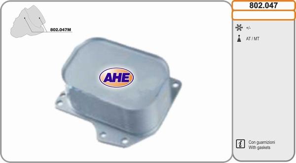 AHE 802.047 - Radiatore olio, Olio motore www.autoricambi360.it