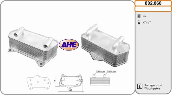 AHE 802.060 - Radiatore olio, Olio motore www.autoricambi360.it