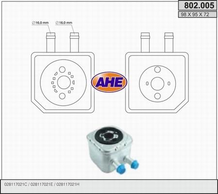 AHE 802.005 - Radiatore olio, Olio motore www.autoricambi360.it