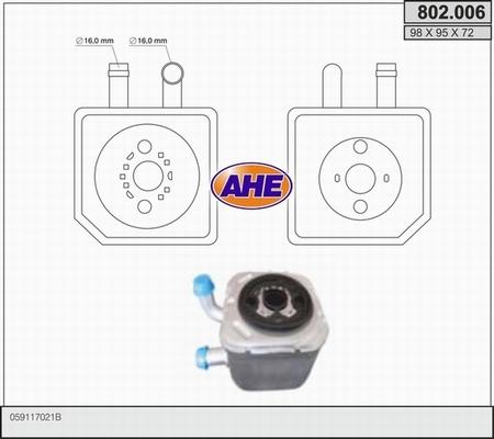 AHE 802.006 - Radiatore olio, Olio motore www.autoricambi360.it
