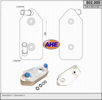 AHE 802.008 - Radiatore olio, Olio motore www.autoricambi360.it