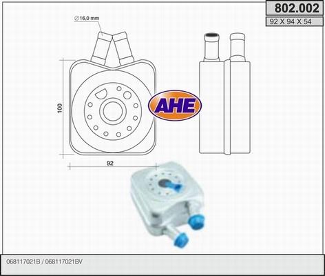 AHE 802.002 - Radiatore olio, Olio motore www.autoricambi360.it
