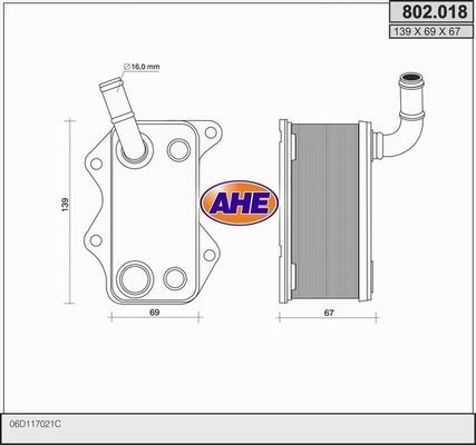 AHE 802.018 - Radiatore olio, Olio motore www.autoricambi360.it