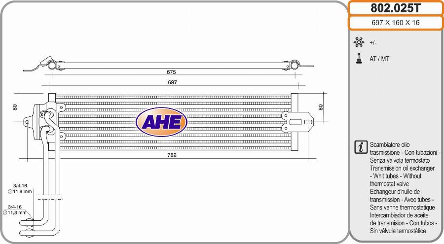 AHE 802.025T - Radiatore olio, Olio motore www.autoricambi360.it
