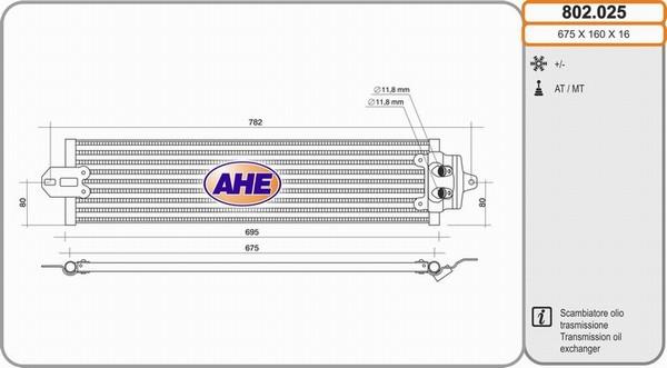 AHE 802.025 - Radiatore olio, Olio motore www.autoricambi360.it