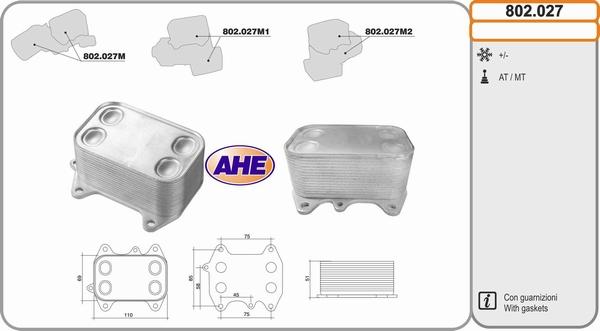 AHE 802.027 - Radiatore olio, Olio motore www.autoricambi360.it
