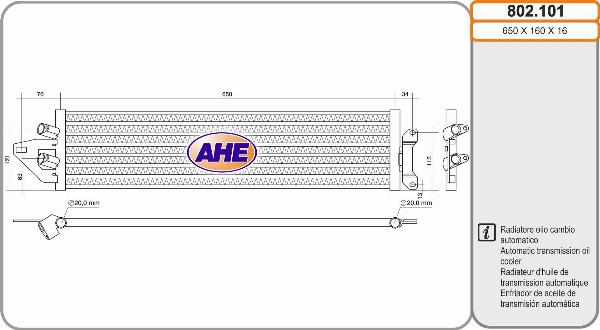 AHE 802.101 - Radiatore olio, Olio motore www.autoricambi360.it
