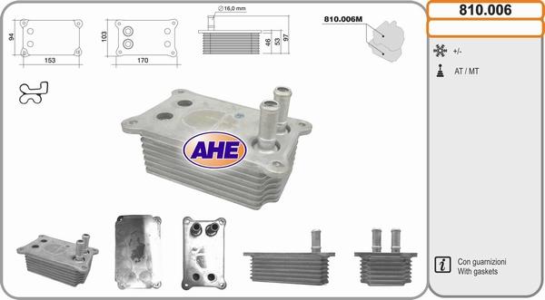 AHE 810.006 - Radiatore olio, Olio motore www.autoricambi360.it