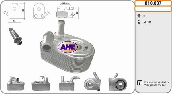 AHE 810.007 - Radiatore olio, Olio motore www.autoricambi360.it