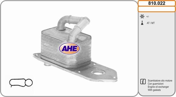 AHE 810.022 - Radiatore olio, Olio motore www.autoricambi360.it