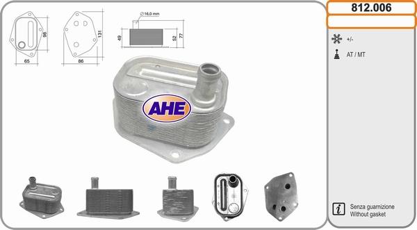 AHE 812.006 - Radiatore olio, Olio motore www.autoricambi360.it