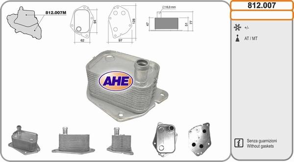 AHE 812.007 - Radiatore olio, Olio motore www.autoricambi360.it