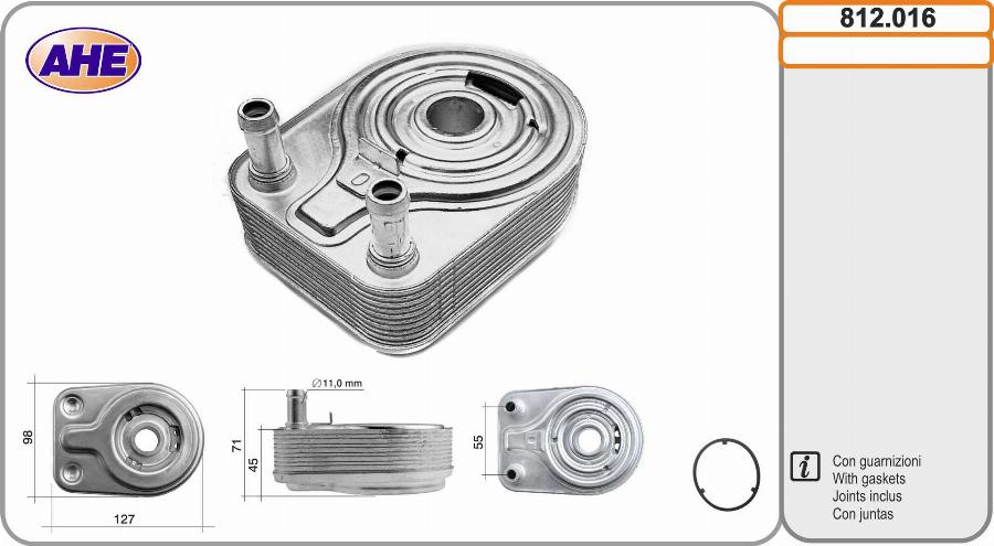 AHE 812.016 - Radiatore olio, Olio motore www.autoricambi360.it