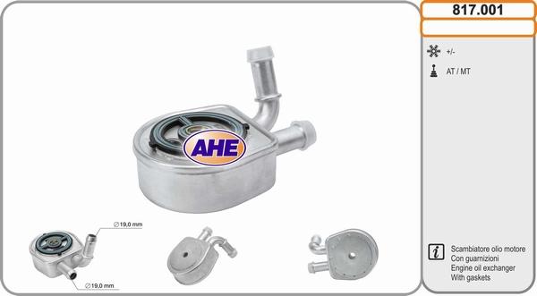AHE 817.001 - Radiatore olio, Olio motore www.autoricambi360.it