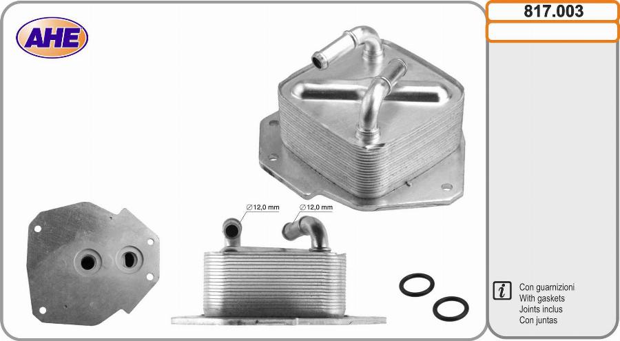 AHE 817.003 - Radiatore olio, Olio motore www.autoricambi360.it