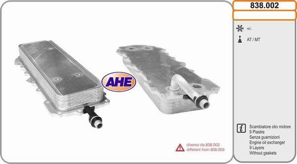 AHE 838.002 - Radiatore olio, Olio motore www.autoricambi360.it