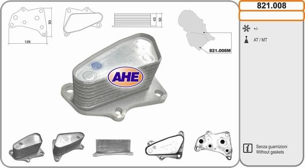 AHE 821008 - Radiatore olio, Olio motore www.autoricambi360.it