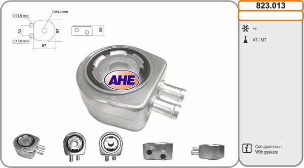 AHE 823.013 - Radiatore olio, Olio motore www.autoricambi360.it