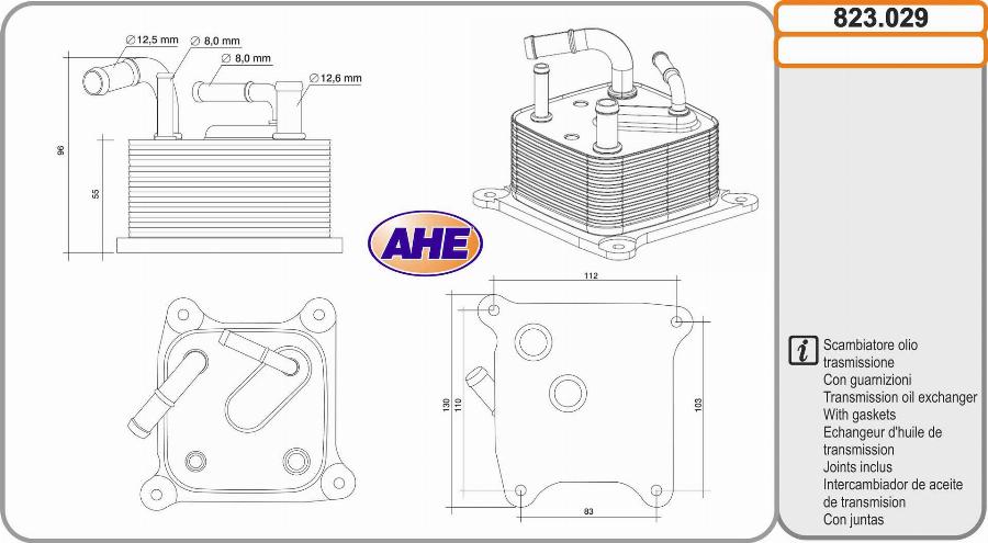 AHE 823.029 - Radiatore olio, Olio motore www.autoricambi360.it