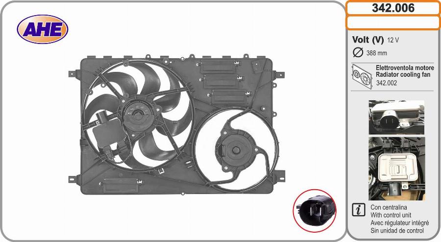 AHE 342.006 - Ventola, Raffreddamento motore www.autoricambi360.it