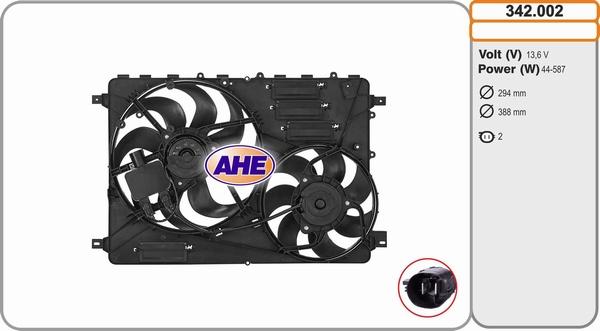AHE 342.002 - Ventola, Raffreddamento motore www.autoricambi360.it