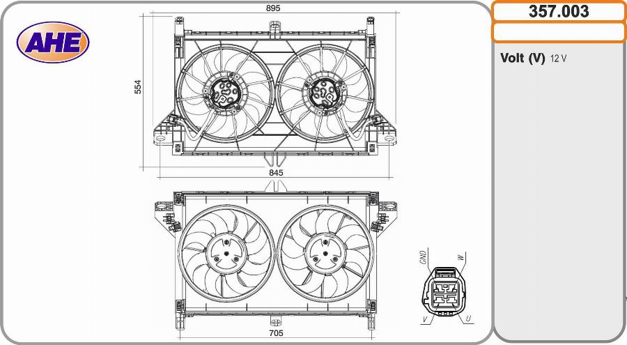 AHE 357.003 - Ventola, Raffreddamento motore www.autoricambi360.it