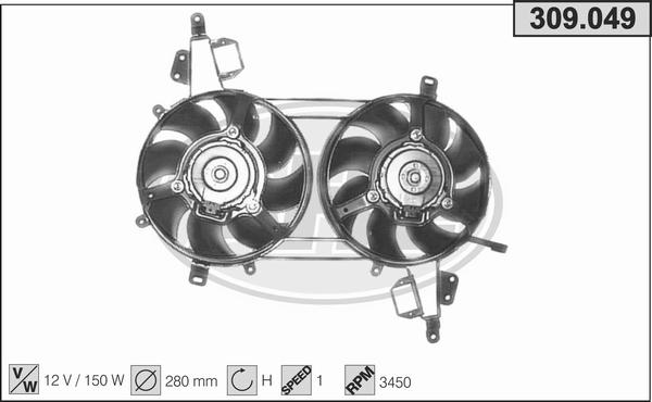 AHE 309.049 - Ventola, Raffreddamento motore www.autoricambi360.it