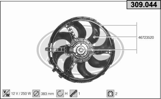AHE 309.044 - Ventola, Raffreddamento motore www.autoricambi360.it
