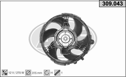AHE 309.043 - Ventola, Raffreddamento motore www.autoricambi360.it