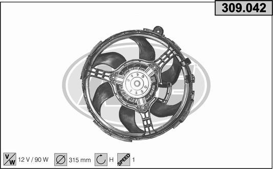 AHE 309.042 - Ventola, Raffreddamento motore www.autoricambi360.it