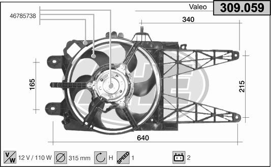 AHE 309.059 - Ventola, Raffreddamento motore www.autoricambi360.it