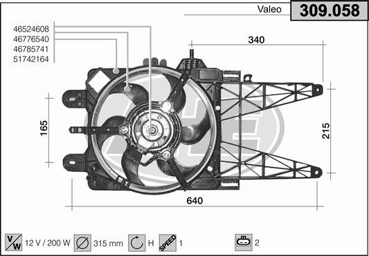 AHE 309.058 - Ventola, Raffreddamento motore www.autoricambi360.it