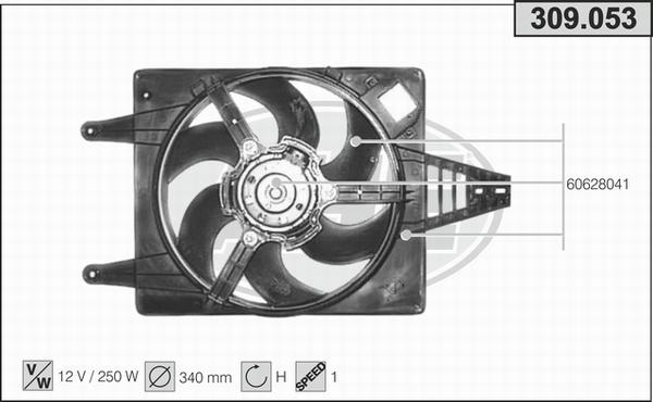 AHE 309.053 - Ventola, Raffreddamento motore www.autoricambi360.it