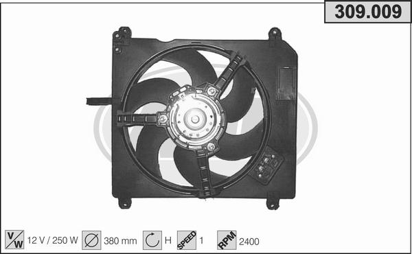 AHE 309.009 - Ventola, Raffreddamento motore www.autoricambi360.it