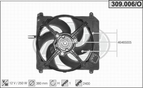 AHE 309.006/O - Ventola, Raffreddamento motore www.autoricambi360.it