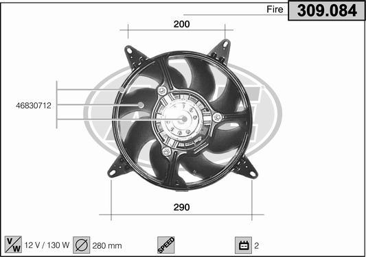 AHE 309.084 - Ventola, Raffreddamento motore www.autoricambi360.it