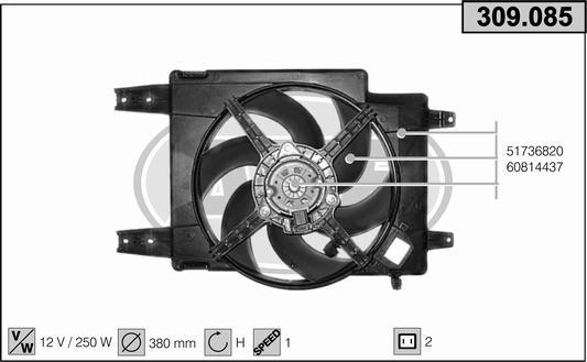 AHE 309.085 - Ventola, Raffreddamento motore www.autoricambi360.it