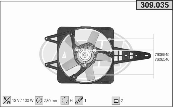 AHE 309.035 - Ventola, Raffreddamento motore www.autoricambi360.it