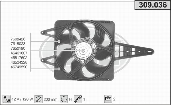 AHE 309.036 - Ventola, Raffreddamento motore www.autoricambi360.it
