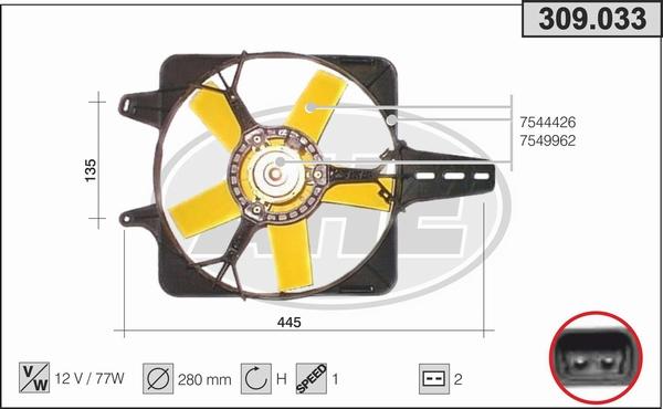 AHE 309.033 - Ventola, Raffreddamento motore www.autoricambi360.it