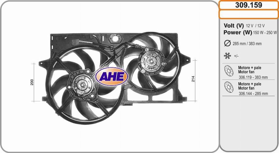 AHE 309.159 - Ventola, Raffreddamento motore www.autoricambi360.it
