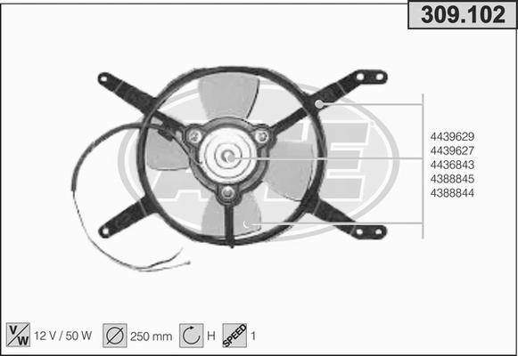 AHE 309.102 - Ventola, Raffreddamento motore www.autoricambi360.it