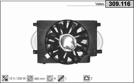 AHE 309.116 - Ventola, Raffreddamento motore www.autoricambi360.it