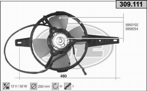 AHE 309.111 - Ventola, Raffreddamento motore www.autoricambi360.it