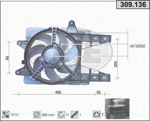 AHE 309.136 - Ventola, Raffreddamento motore www.autoricambi360.it