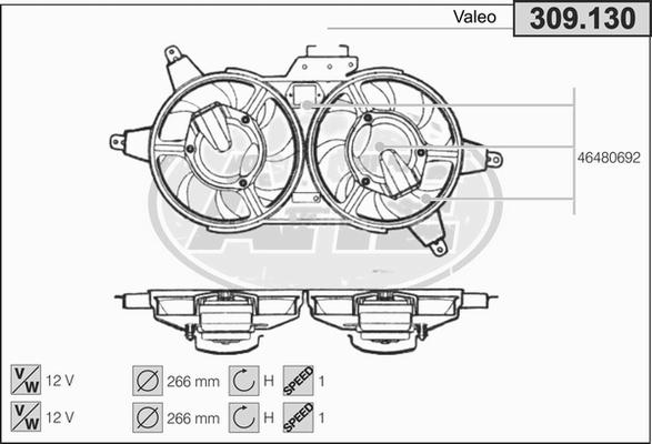 AHE 309.130 - Ventola, Raffreddamento motore www.autoricambi360.it