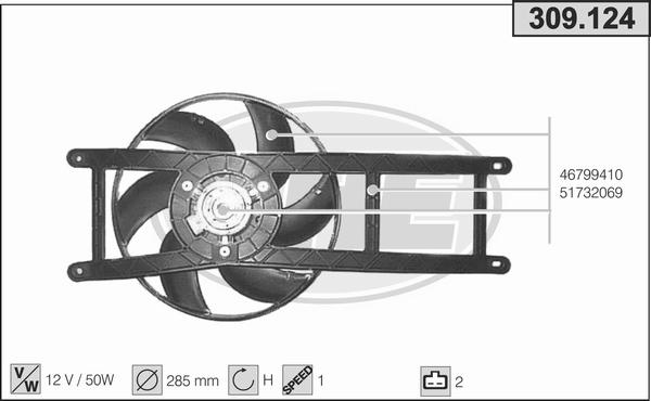 AHE 309.124 - Ventola, Raffreddamento motore www.autoricambi360.it