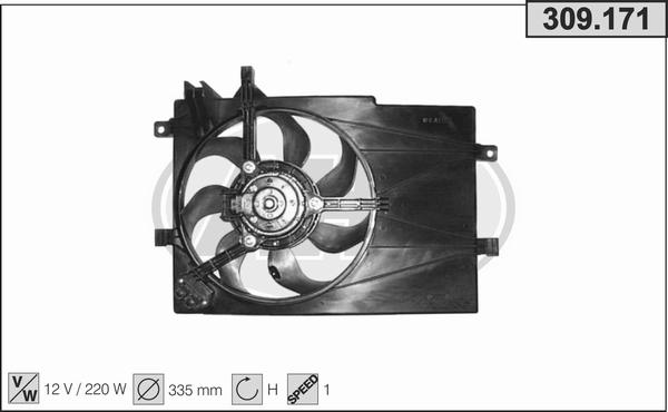 AHE 309.171 - Ventola, Raffreddamento motore www.autoricambi360.it